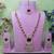 Purple rose gold premium designer american diamond and stone work necklace set