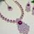 Purple rose gold premium designer american diamond and stone work necklace set
