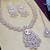 White rose gold premium designer american diamond and stone work necklace set