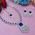 Blue rhodium premium designer american diamond and stone work necklace set
