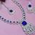 Blue rhodium premium designer american diamond and stone work necklace set