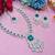 Green rhodium premium designer american diamond and stone work necklace set