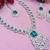 Green rhodium premium designer american diamond and stone work necklace set