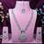 Purple rhodium premium designer american diamond and stone work necklace set