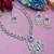 Purple rhodium premium designer american diamond and stone work necklace set