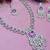 Purple rhodium premium designer american diamond and stone work necklace set