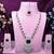 Maroon rhodium premium designer american diamond and stone work necklace set