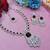 Maroon rhodium premium designer american diamond and stone work necklace set