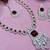 Maroon rhodium premium designer american diamond and stone work necklace set