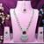 Green rhodium premium designer american diamond and stone work necklace set