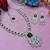Green rhodium premium designer american diamond and stone work necklace set
