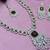 Green rhodium premium designer american diamond and stone work necklace set