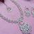 Pink rhodium premium designer american diamond and stone work necklace set