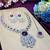 Purple rhodium premium designer american diamond and stone work necklace set