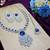 Blue rhodium premium designer american diamond and stone work necklace set