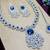 Blue rhodium premium designer american diamond and stone work necklace set