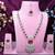Pink rhodium premium designer american diamond and stone work necklace set