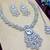 White rhodium premium designer american diamond and stone work necklace set
