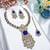 Blue yellow gold premium designer american diamond and stone work necklace set