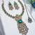 Green yellow gold premium designer american diamond and stone work necklace set