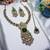 Green yellow gold premium designer american diamond and stone work necklace set