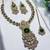 Green yellow gold premium designer american diamond and stone work necklace set