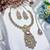 Purple yellow gold premium designer american diamond and stone work necklace set
