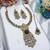 Green yellow gold premium designer american diamond and stone work necklace set