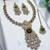 Green yellow gold premium designer american diamond and stone work necklace set