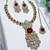 Maroon yellow gold premium designer american diamond and stone work necklace set