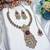 Purple yellow gold premium designer american diamond and stone work necklace set