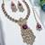 Purple yellow gold premium designer american diamond and stone work necklace set