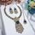 Blue yellow gold premium designer american diamond and stone work necklace set