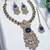 Blue yellow gold premium designer american diamond and stone work necklace set