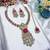 Pink yellow gold premium designer american diamond and stone work necklace set
