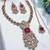 Pink yellow gold premium designer american diamond and stone work necklace set