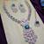 Green rose gold premium designer american diamond and stone work necklace set