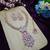 Pink rose gold premium designer american diamond and stone work necklace set