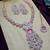 Pink rose gold premium designer american diamond and stone work necklace set
