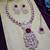 Purple rose gold premium designer american diamond and stone work necklace set