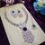 Blue rose gold premium designer american diamond and stone work necklace set