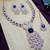 Blue rose gold premium designer american diamond and stone work necklace set