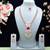 Pink rose gold premium designer american diamond and stone work necklace set