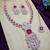 Pink rose gold premium designer american diamond and stone work necklace set