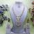 White rose gold premium designer american diamond and stone work necklace set