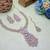 White rose gold premium designer american diamond and stone work necklace set