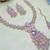 White rose gold premium designer american diamond and stone work necklace set