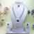 Blue rhodium premium designer american diamond and stone work necklace set