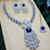 Blue rhodium premium designer american diamond and stone work necklace set