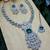 Green rhodium premium designer american diamond and stone work necklace set